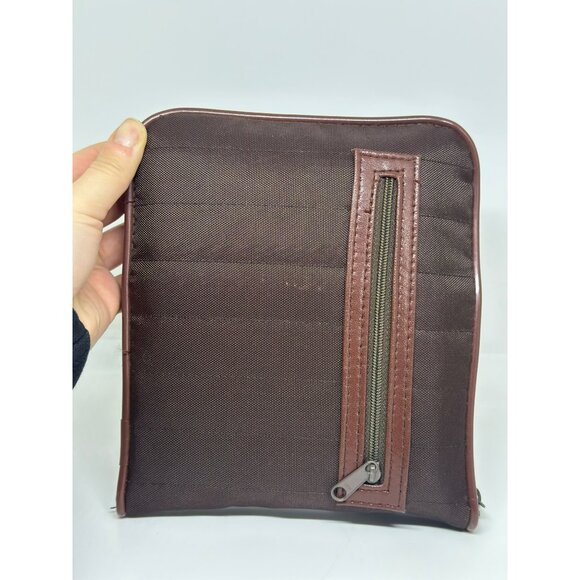 TRAVELER Brown Textured Zipper Pouch Bag 6.5"x6.75" - Utility & Organizer Tote - Picture 3 of 7